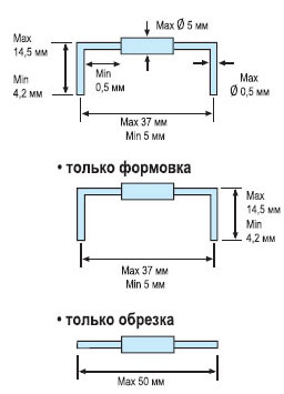 Формовка и обрезка выводов устройством Hakko 154